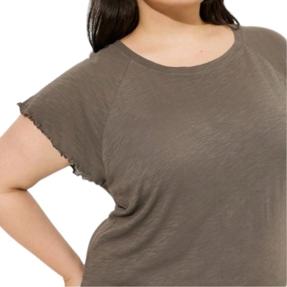 TORRID‎ 6X Granite-Grey Cotton Modal CrewNeck Lightweight Flutter Sleeve… - Picture 4 of 7